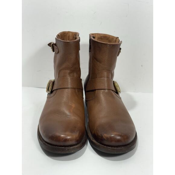 Frye Vicky Engineer Boots in Cognac Brown Leather w/Buckles Women's Sz 11B Ankle - Picture 3 of 10